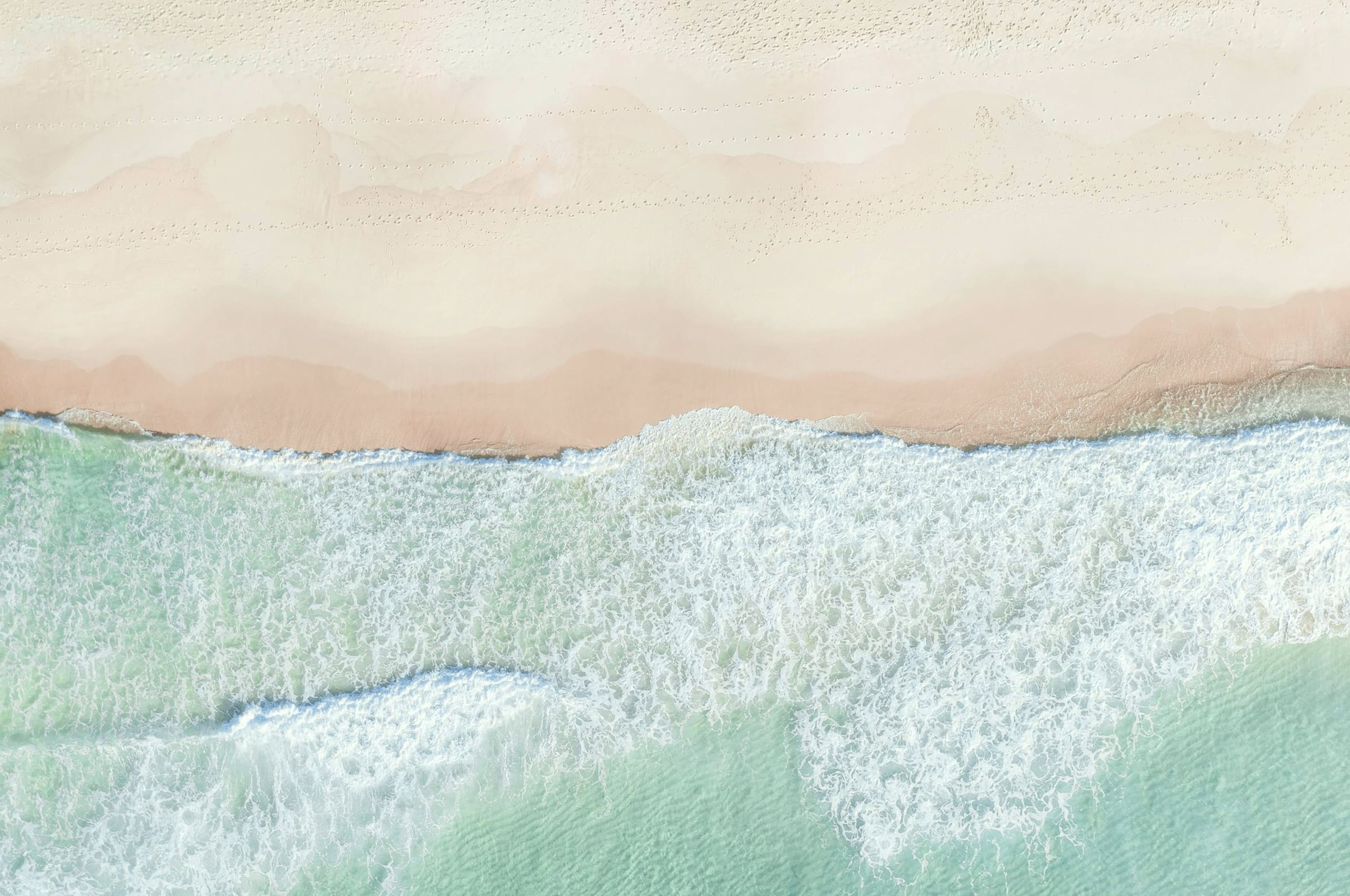 Aerial photo of a beach in the south west of Australia with an inlet